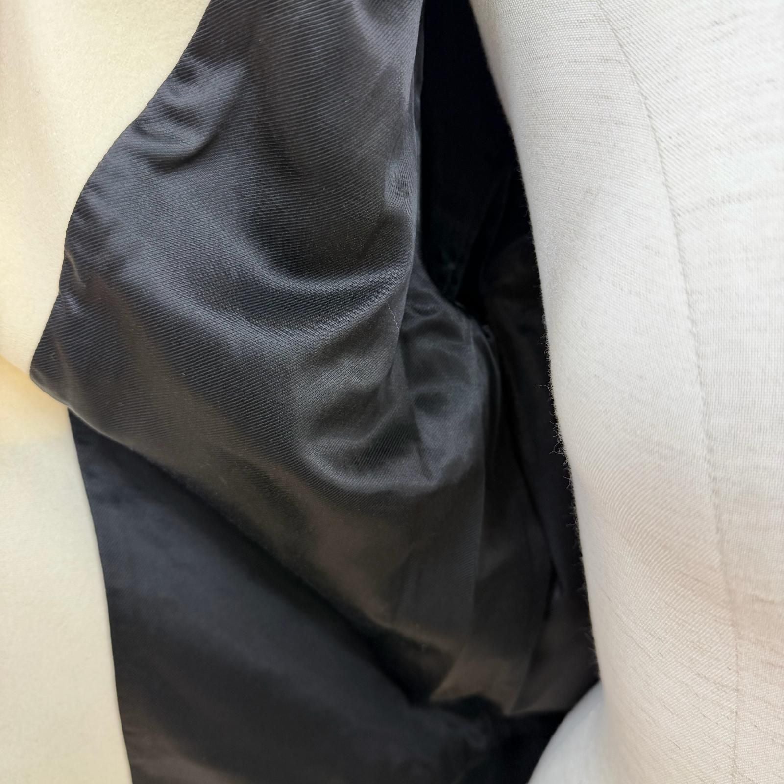 Saint Laurent Paris Wool Lambskin Back Heaven Varsity Jacket White Black 38 — view 5
