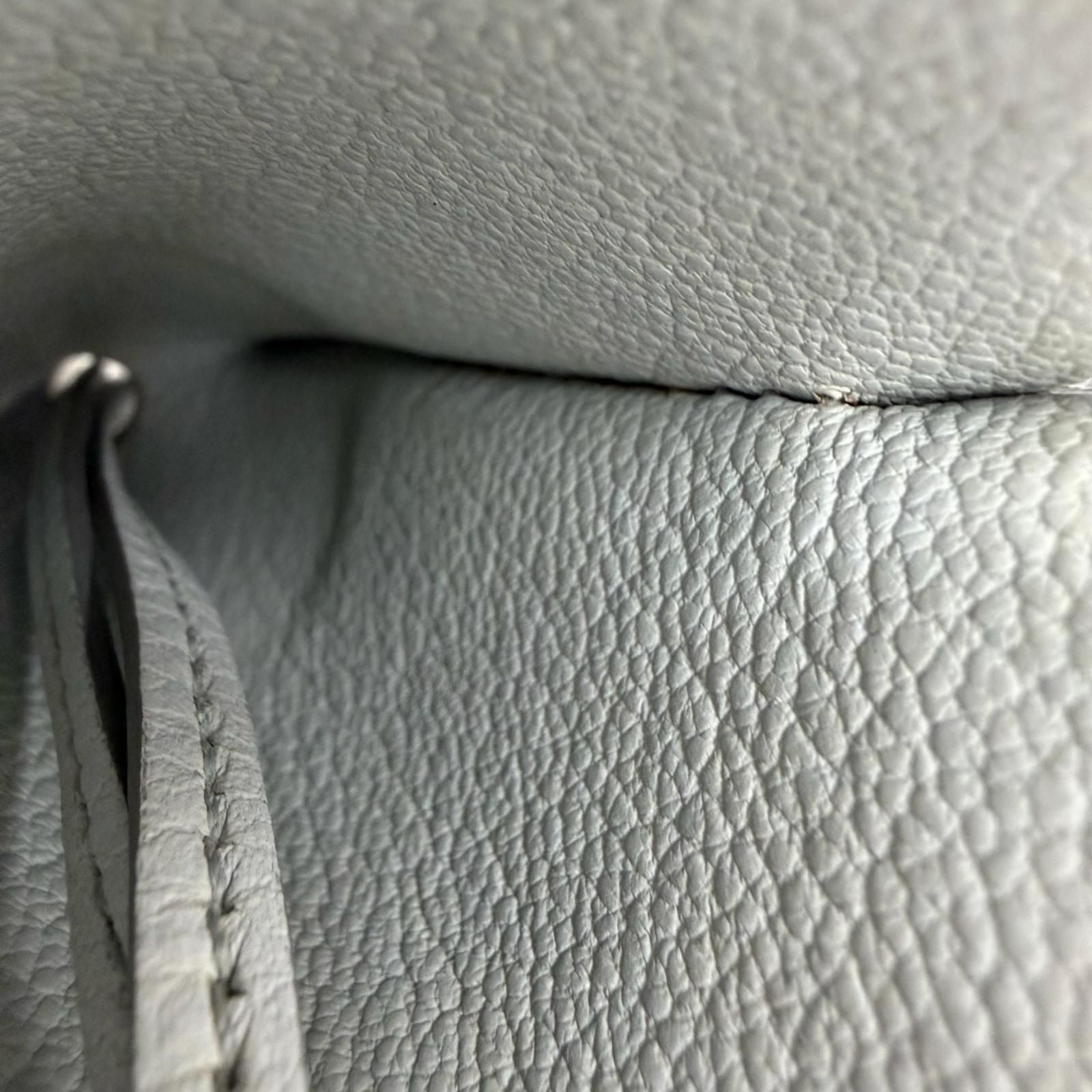 Hermes Vintage Clochette Charm Leather Silver Necklace Light Blue — view 9