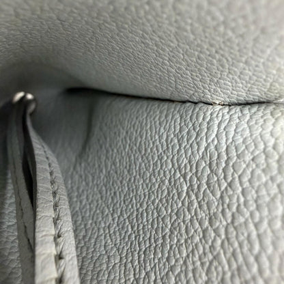Hermes Vintage Clochette Charm Leather Silver Necklace Light Blue — view 9