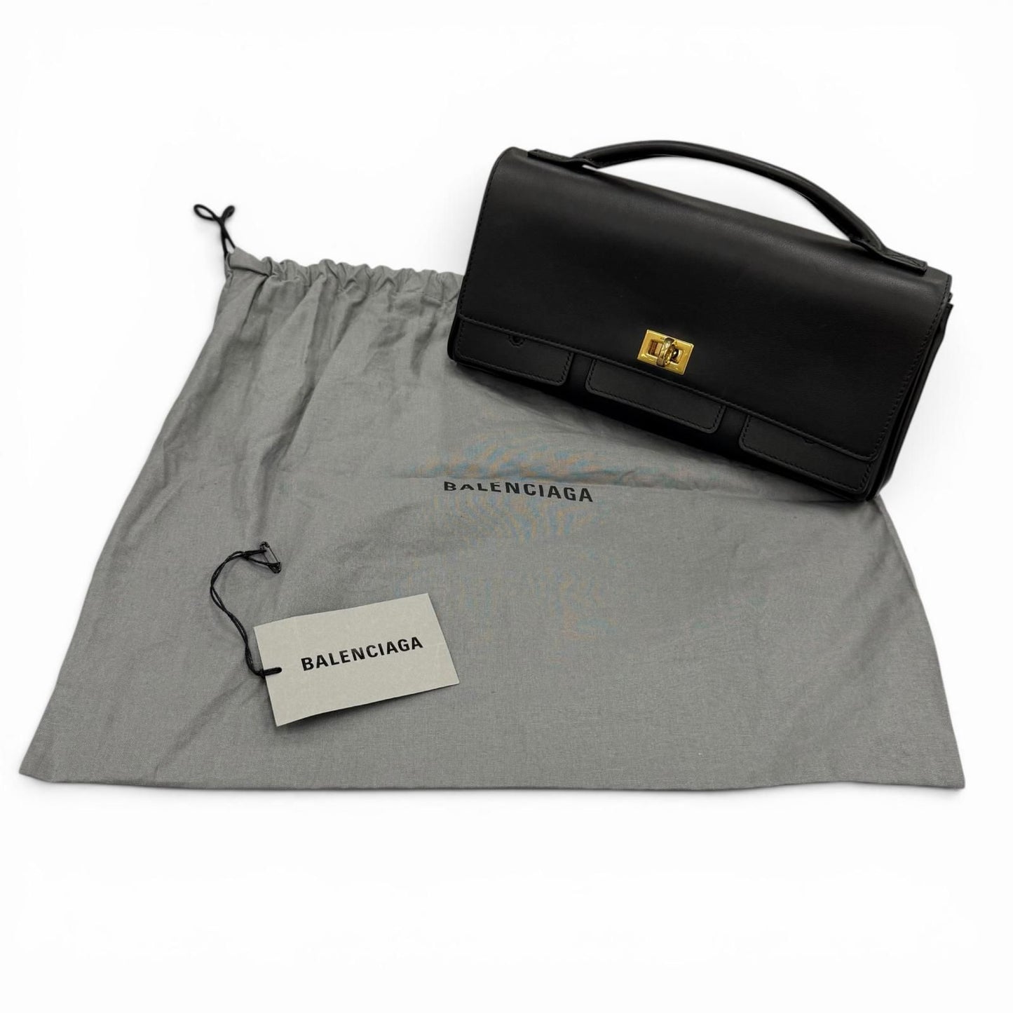 Balenciaga Bel Air Small Clutch 2-Way Leather Shoulder Bag Black — view 2