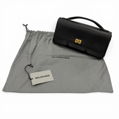 Balenciaga Bel Air Small Clutch 2-Way Leather Shoulder Bag Black — view 2