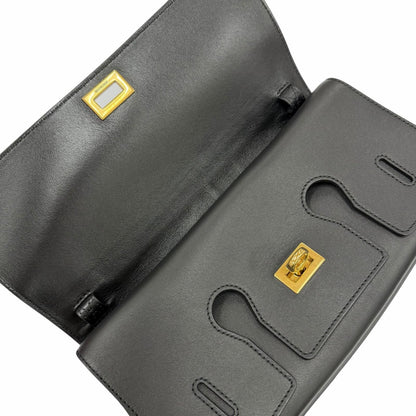 Balenciaga Bel Air Small Clutch 2-Way Leather Shoulder Bag Black — view 9