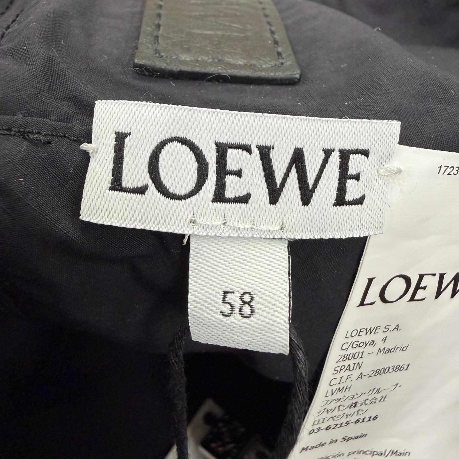 Loewe Cotton Anagram Logo Leather Patch Bucket Hat Navy 58 — view 9