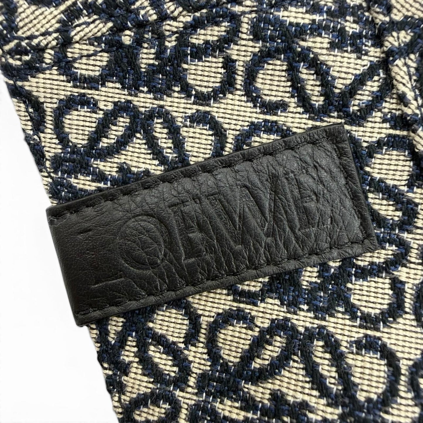 Loewe Cotton Anagram Logo Leather Patch Bucket Hat Navy 58 — view 8