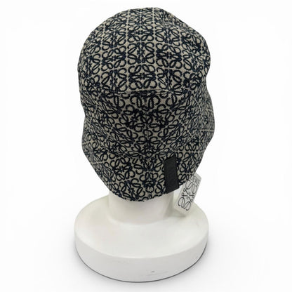 Loewe Cotton Anagram Logo Leather Patch Bucket Hat Navy 58 — view 5