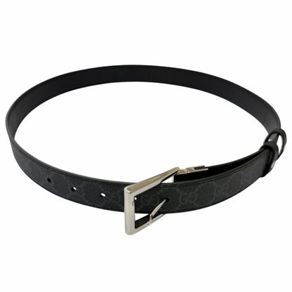 Gucci Leather GG Supreme Canvas Square Buckle Reversible Belt Black 90 36 — view 3