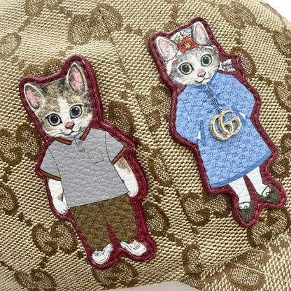 Gucci Made Yuko Higuchi Bo & Boris GG Canvas Some Lambskin Baseball Cap Beige M — view 6