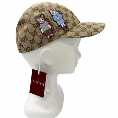 Gucci Made Yuko Higuchi Bo & Boris GG Canvas Some Lambskin Baseball Cap Beige M — view 3
