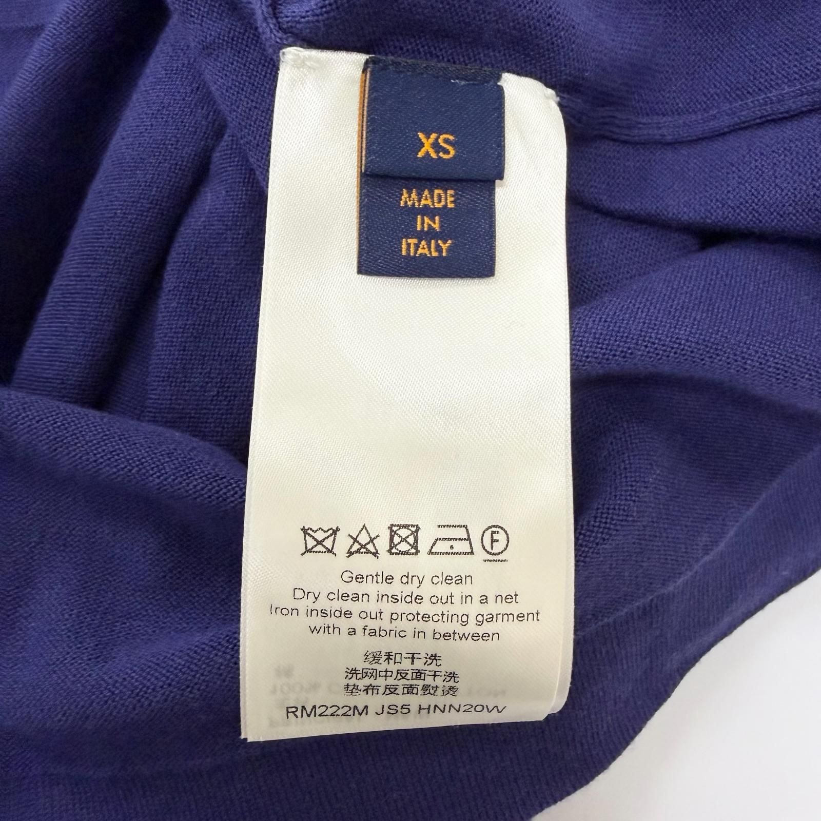 Louis Vuitton Cotton Inside Out Short Sleeve Logo Knit Navy XS Sweater — view 6