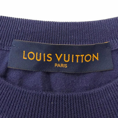 Louis Vuitton Cotton Inside Out Short Sleeve Logo Knit Navy XS Sweater — view 5