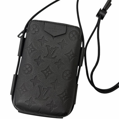 Louis Vuitton Monogram Shadow Lace Up Leather Pouch Black
