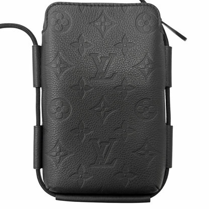 Louis Vuitton Monogram Shadow Lace Up Leather Pouch Black — view 4