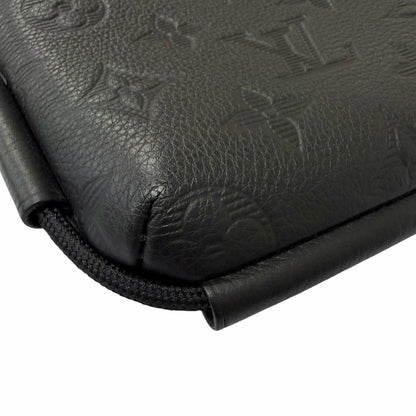 Louis Vuitton Monogram Shadow Lace Up Leather Pouch Black — view 6