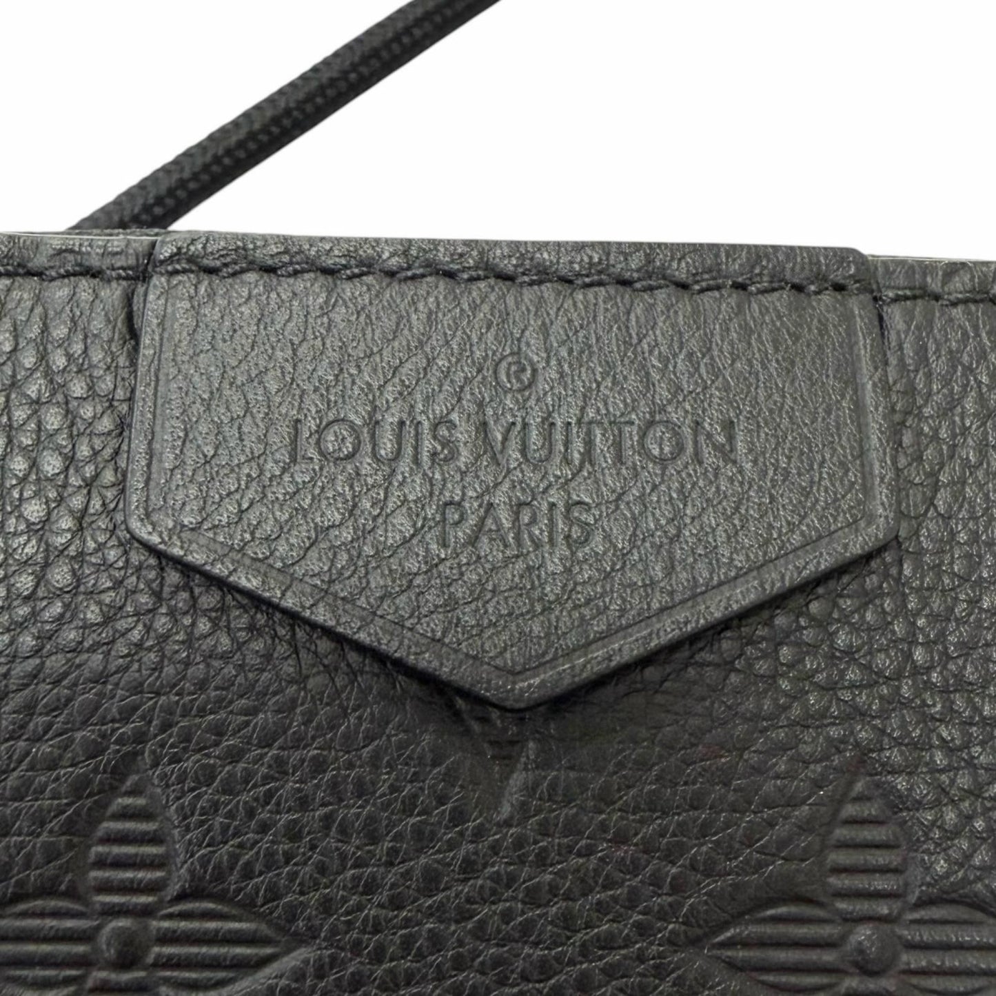 Louis Vuitton Monogram Shadow Lace Up Leather Pouch Black — view 8