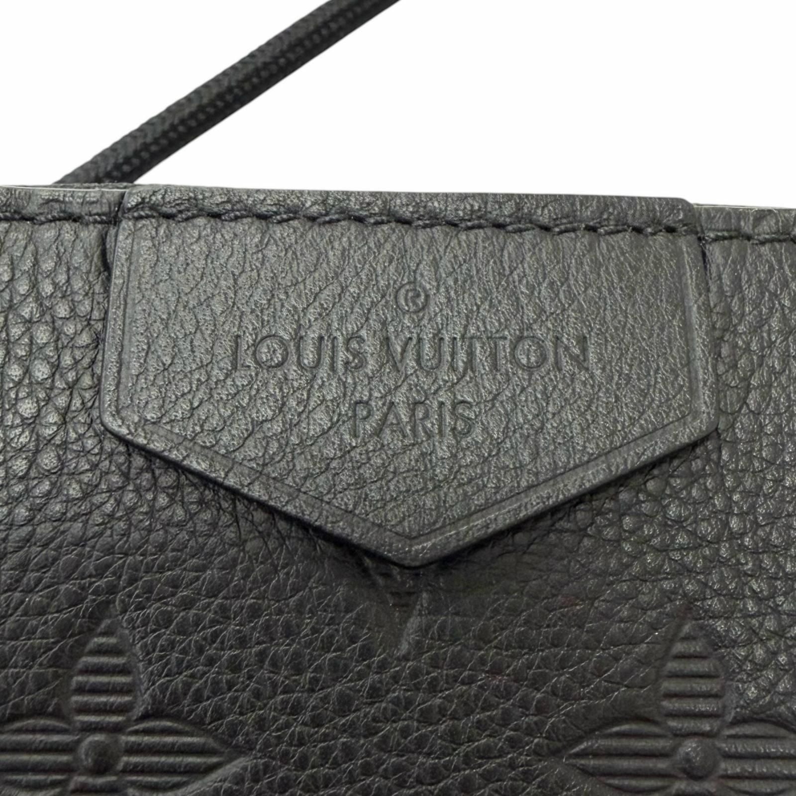 Louis Vuitton Monogram Shadow Lace Up Leather Pouch Black — view 8