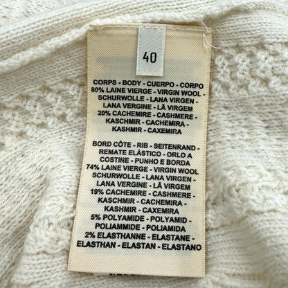 Hermes Morning Walk Wool Cashmere Blend Logo Buttoned Crew Neck Knit Cardigan — view 8