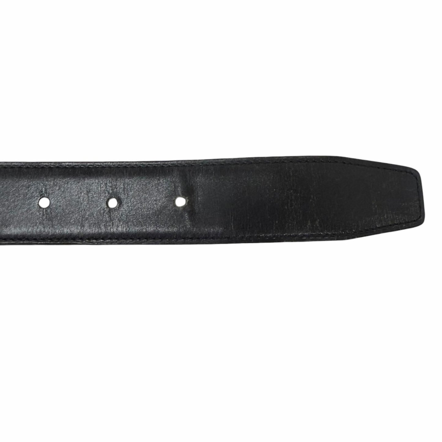 Hermes Toareg Silver Buckle Leather Belt Black 75 — view 8