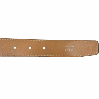 Hermes Toareg Silver Buckle Leather Belt Black 75 — view 9