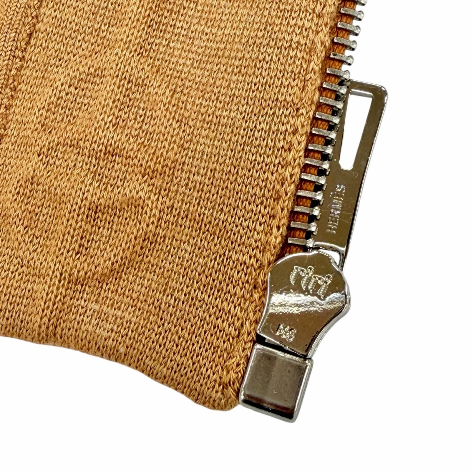 Hermes Cricketis Cashmere Silk Blend Zipup Knit Jacket Brown 36 — view 6