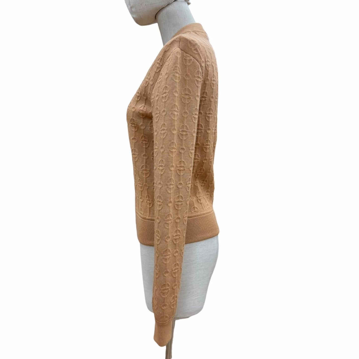Hermes Cricketis Cashmere Silk Blend Zipup Knit Jacket Brown 36 — view 2