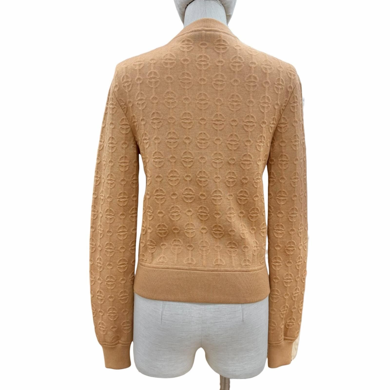 Hermes Cricketis Cashmere Silk Blend Zipup Knit Jacket Brown 36 — view 3
