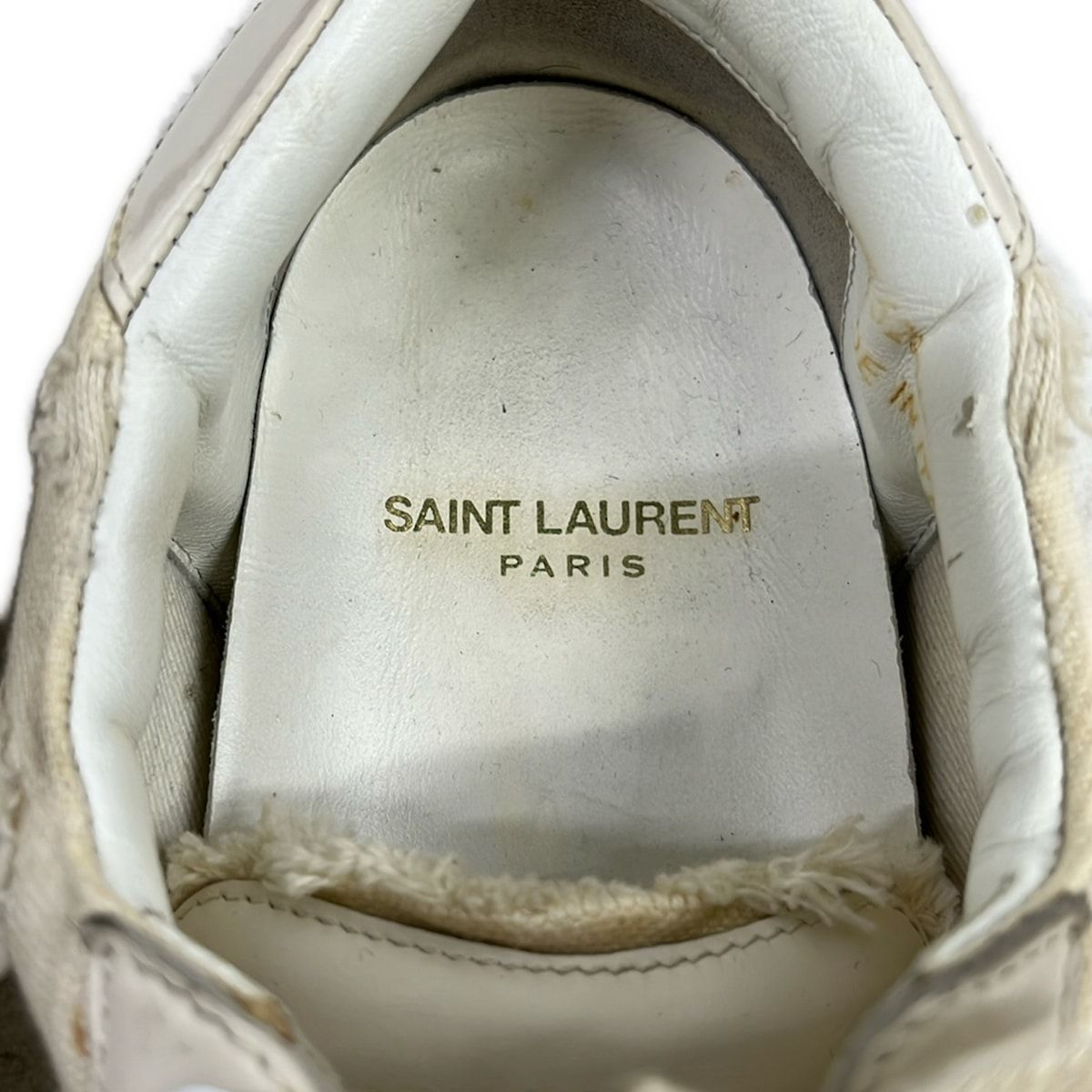 Saint Laurent Paris Sneakers 38 Ivory White Distressed Leather — view 5