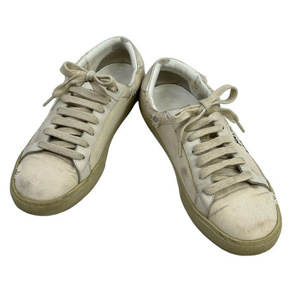 Saint Laurent Paris Sneakers 38 Ivory White Distressed Leather — view 2