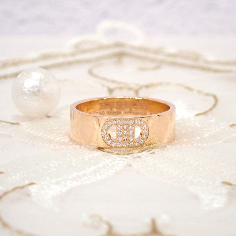 Hermes D'ancre PM 53 Ring Gold 18k Diamond