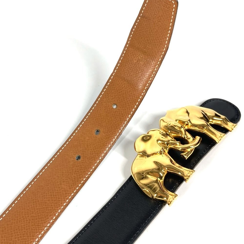 Hermes Belt Elephant Logo Leather Black — view 8