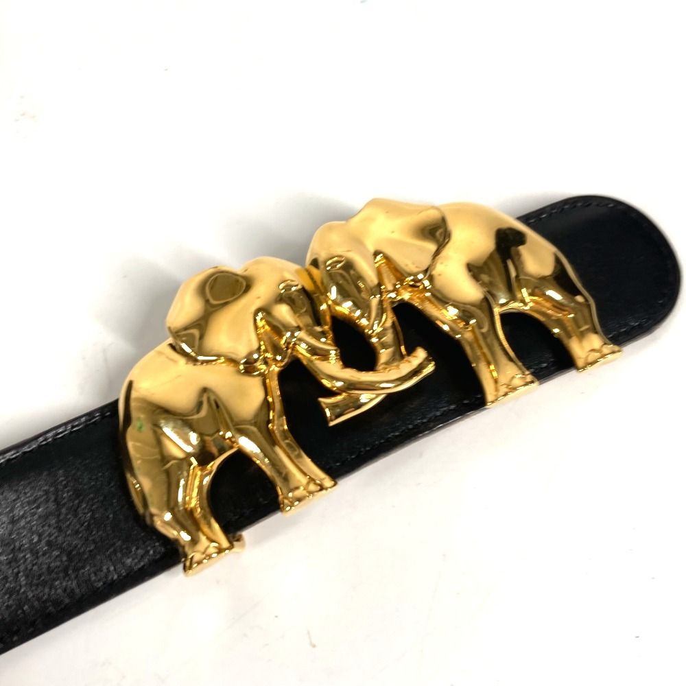 Hermes Belt Elephant Logo Leather Black — view 5