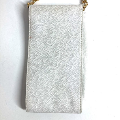 Chanel Shoulder Bag CC Logo Caviar Leather White — view 6