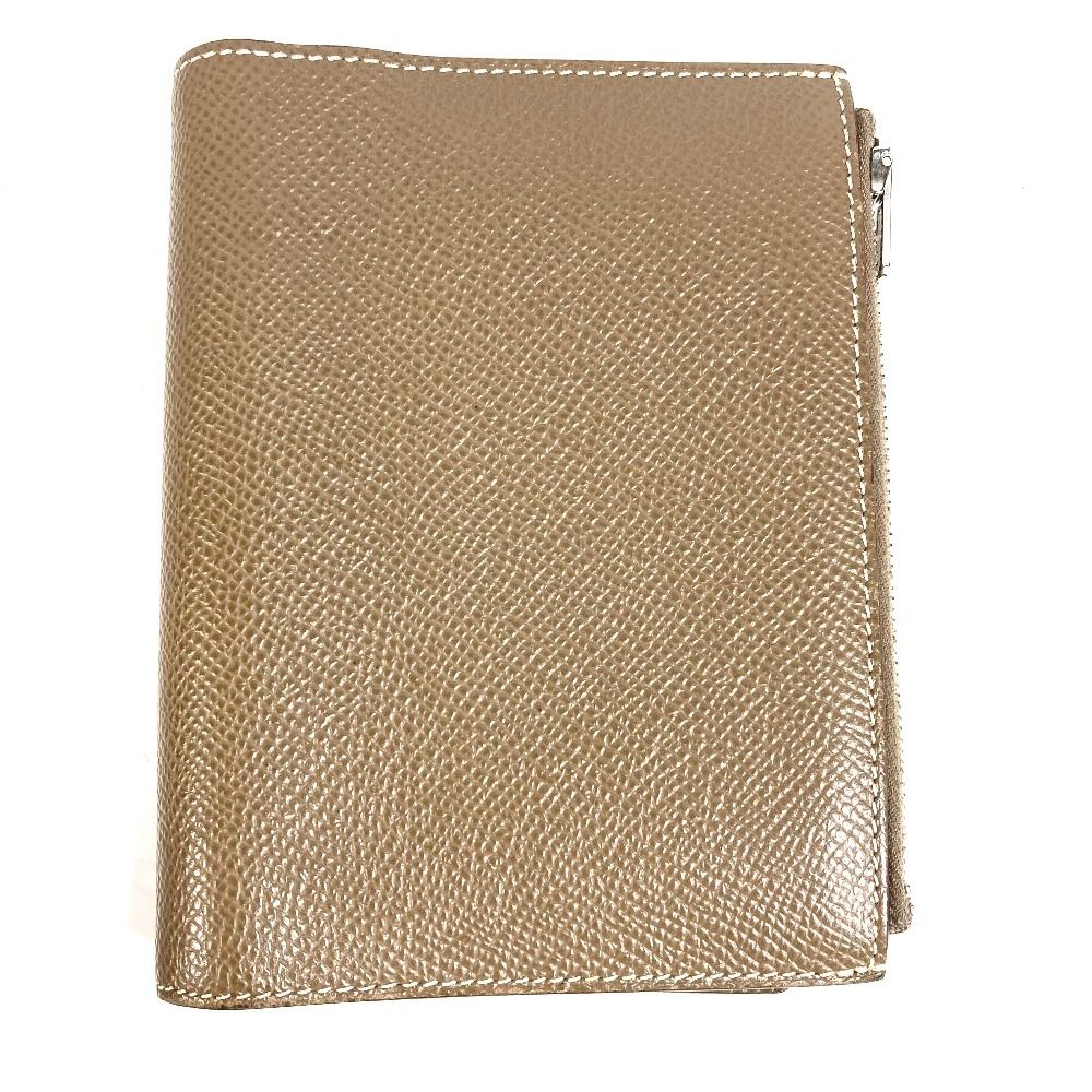 Hermes Notebook Cover EA Zip Leather Etoupe Gray Agenda