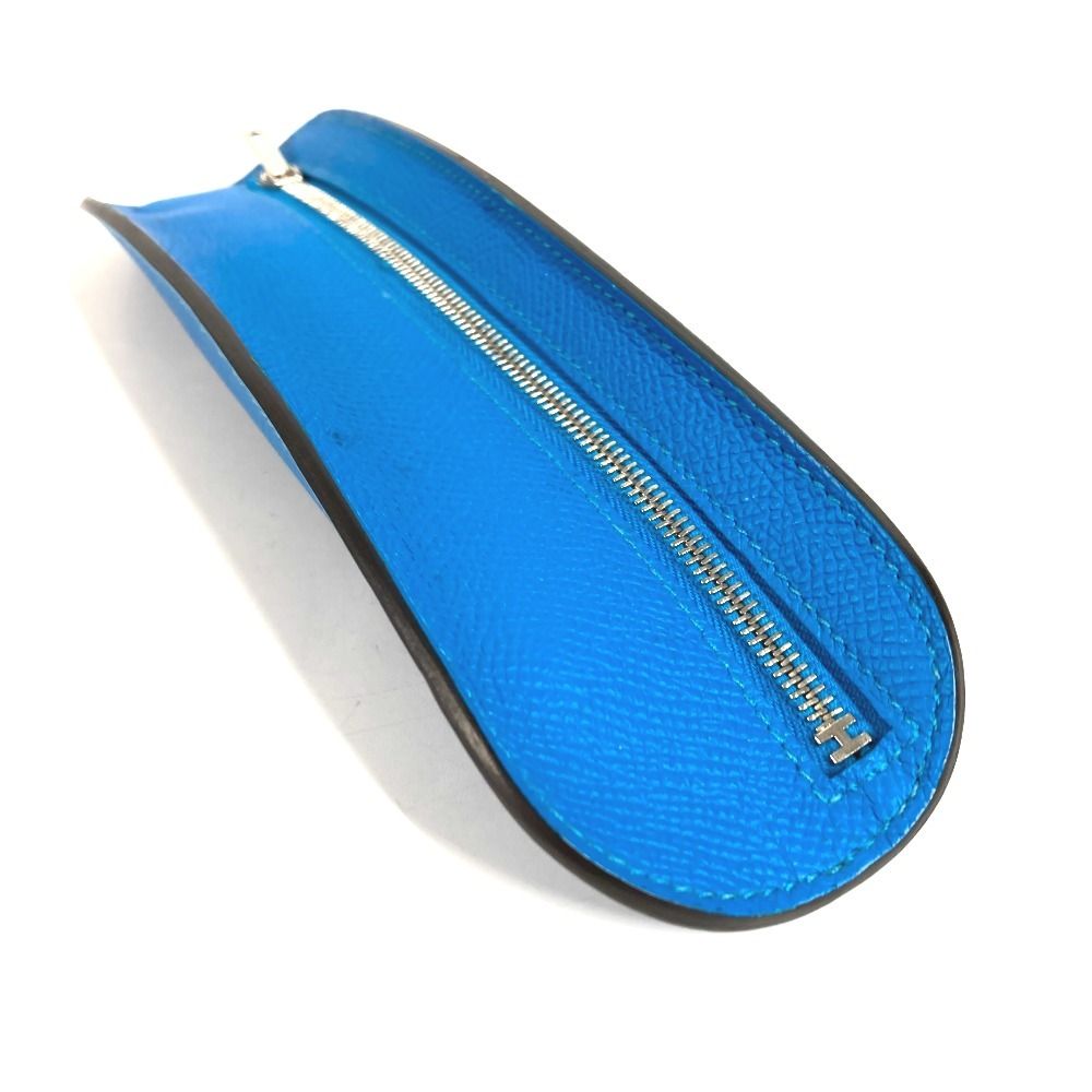 Hermes Pen Case Surf Leather Blue — view 3