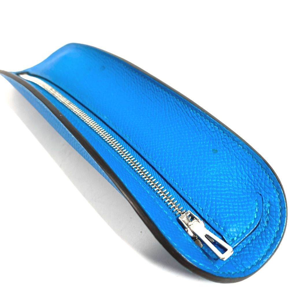 Hermes Pen Case Surf Leather Blue — view 5