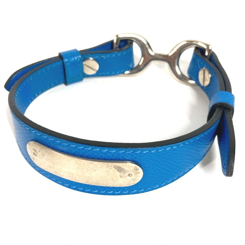 Hermes Dog Collar Color &tall Set Pair Leather Blue Pet Accessory — view 2