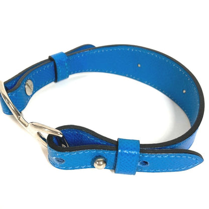 Hermes Dog Collar Color &tall Set Pair Leather Blue Pet Accessory — view 5