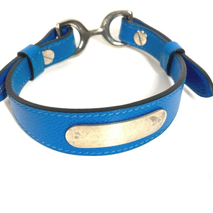 Hermes Dog Collar Color &tall Set Pair Leather Blue Pet Accessory — view 7