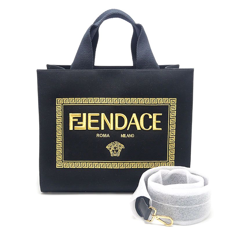 Fendi Fender Chela Medusa Canvas Tote