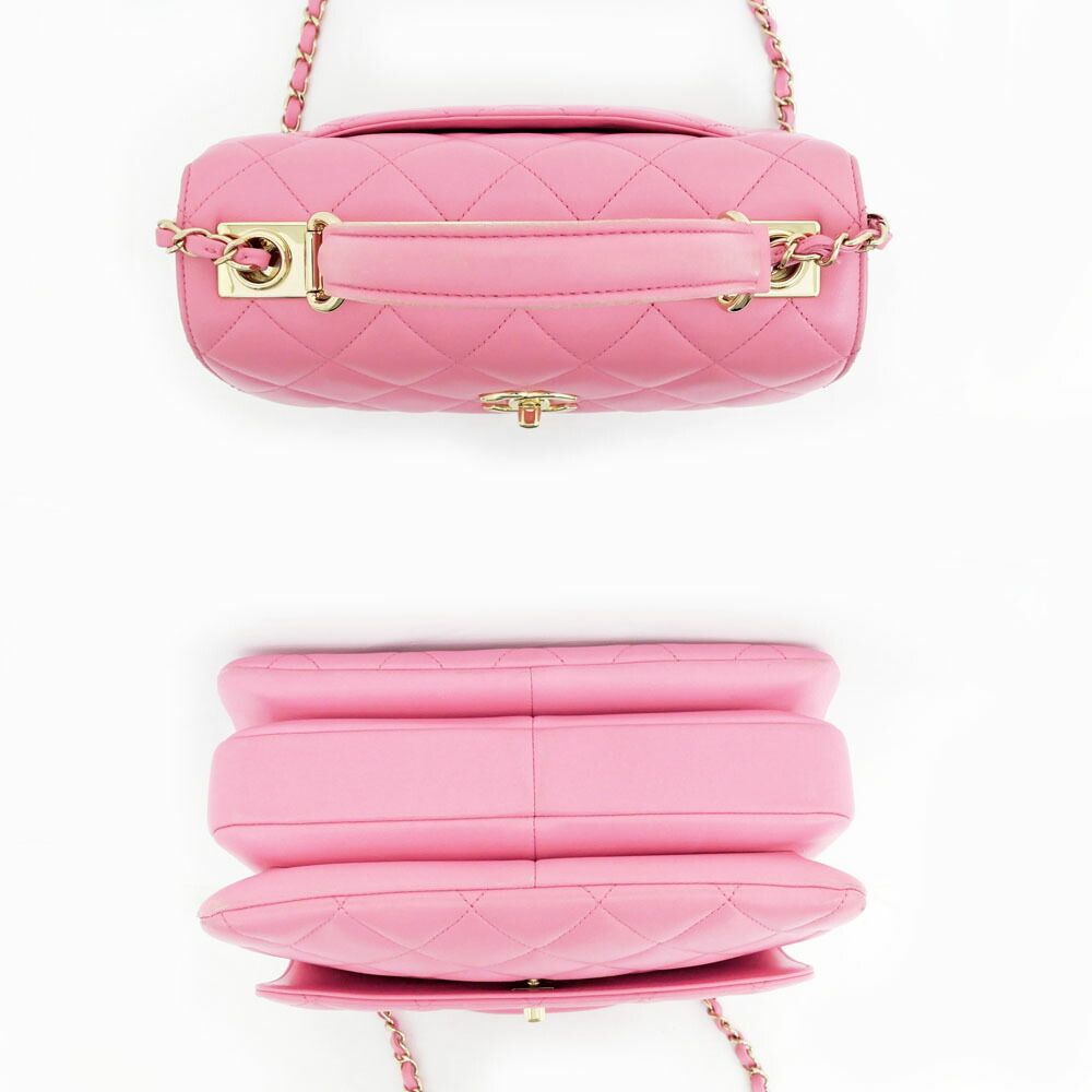 Chanel Top Handle Trendy CC Pink Lambskin Flap Chain — view 4