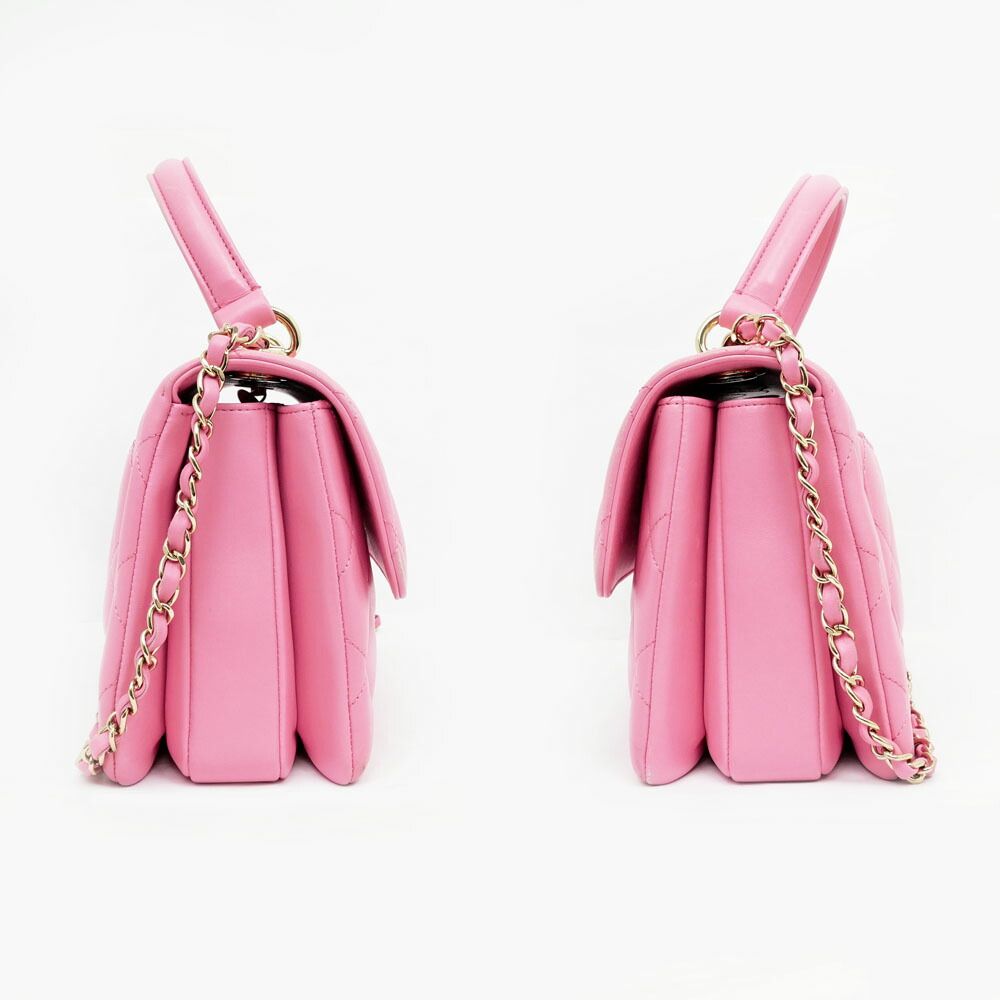 Chanel Top Handle Trendy CC Pink Lambskin Flap Chain — view 3