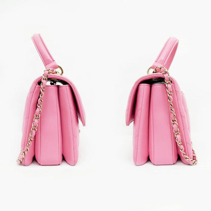 Chanel Top Handle Trendy CC Pink Lambskin Flap Chain — view 3