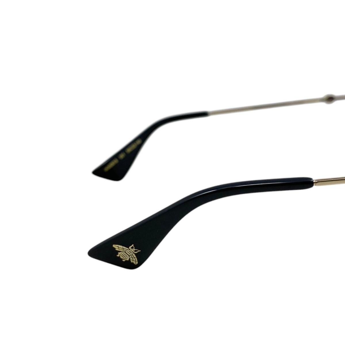 Gucci Sunglasses Double Bridge Logo Bi Black Gold Eyewear — view 5