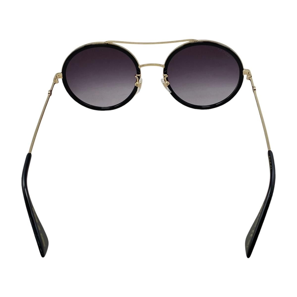 Gucci Sunglasses Double Bridge Logo Bi Black Gold Eyewear — view 4