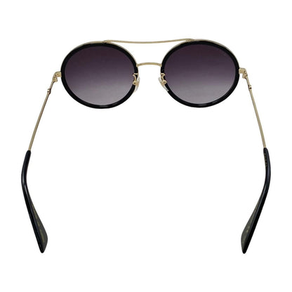 Gucci Sunglasses Double Bridge Logo Bi Black Gold Eyewear — view 4