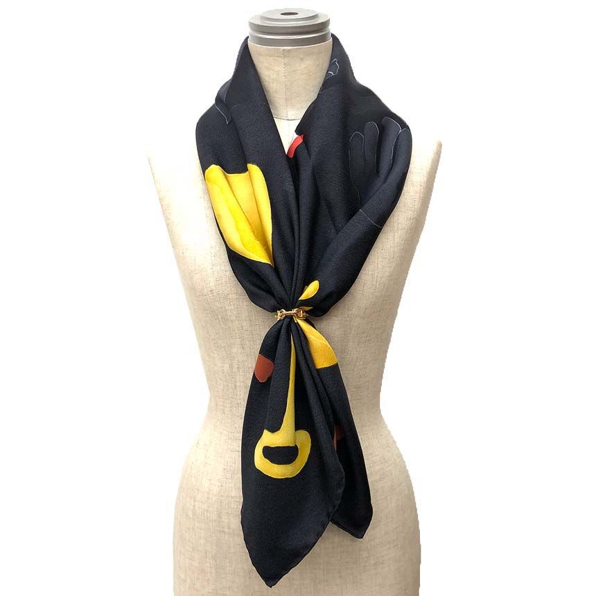 Bvlgari Silk Scarf Sandy Beach Seashell Scoop Black — view 2