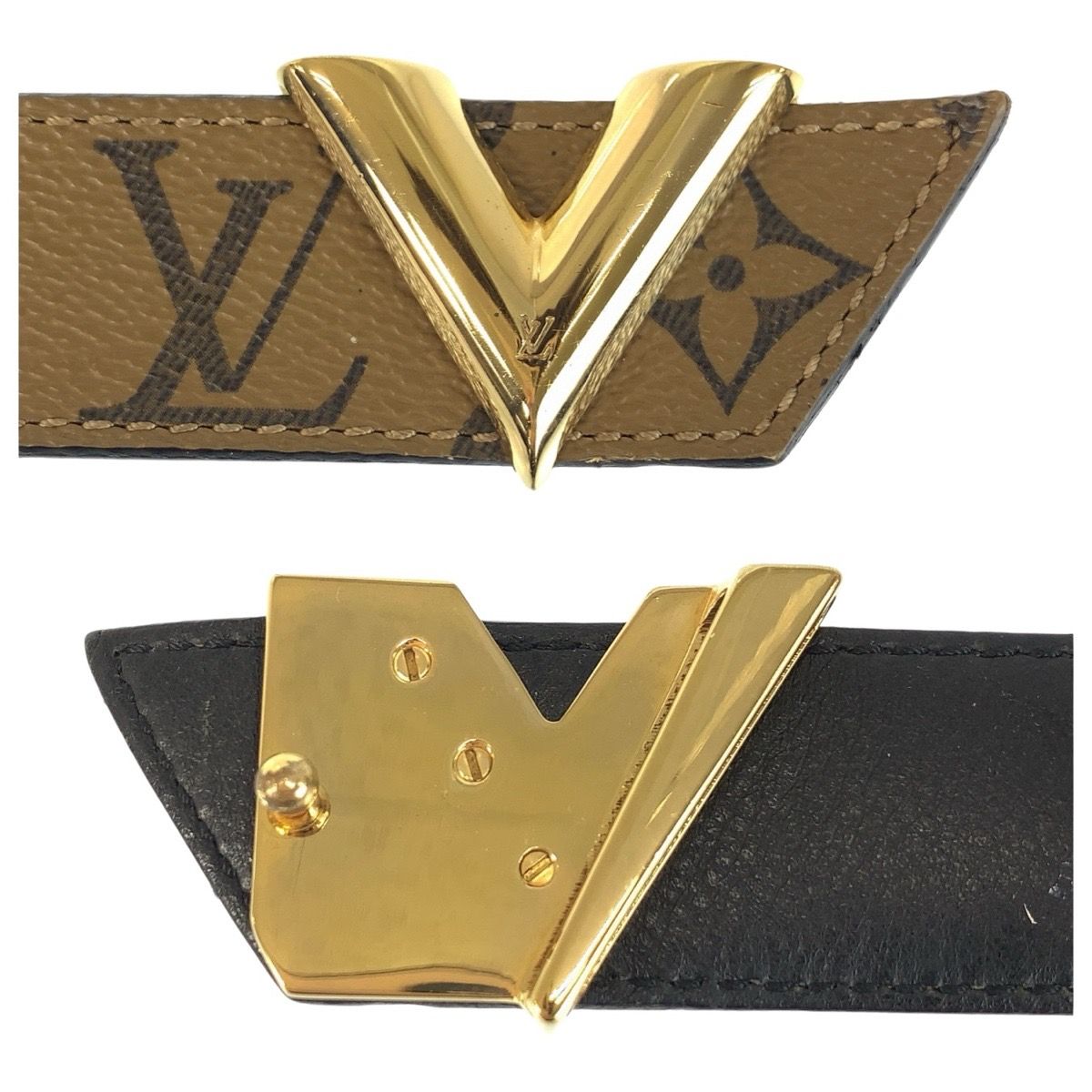 Louis Vuitton Monogram Reverse Ceinture Essential 85 cm Brown Leather Belt — view 6
