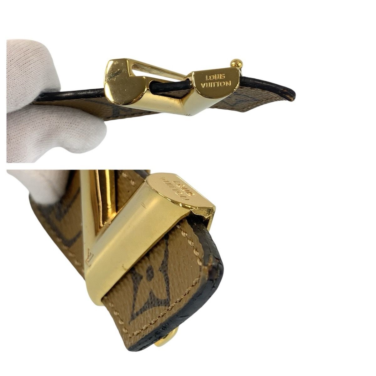 Louis Vuitton Monogram Reverse Ceinture Essential 85 cm Brown Leather Belt — view 4