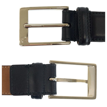 Gucci 85 cm Black Silver Leather Belt — view 6