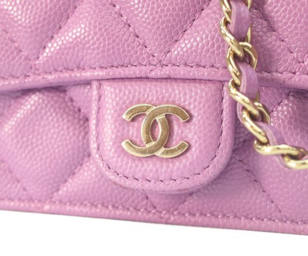 Chanel Mini Quilted Caviar Leather Chain Shoulder — view 6