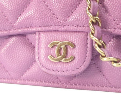 Chanel Mini Quilted Caviar Leather Chain Shoulder — view 6